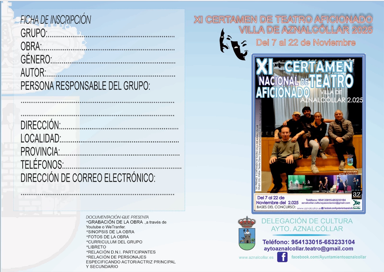 BASES 1  XI 2025  baja CERTAMEN DE TEATRO AZNALCÓLLAR